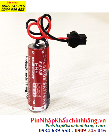 Maxell ER6 (Zắc SM-2P), Pin Maxell ER6C lithium 3.6v 2000mAh, Xuất xứ Nhật 